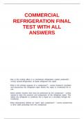 COMMERCIAL REFRIGERATION FINAL TEST WITH ALL ANSWERS