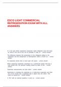 ESCO LIGHT COMMERCIAL REFRIGERATION EXAM WITH ALL ANSWERS