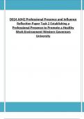 D024 AIM2 Professional Presence and Influence Reflection Paper Task 2 Establishing a Professional Presence to Promote a Healthy Work Environment Western Governors University