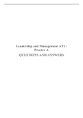 Leadership and Management ATI - Proctor A QUESTIONS AND ANSWERS