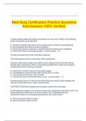  Med-Surg Certification Practice Questions And Answers 100% Verified.