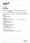 AQA A LEVEL HISTORY COMPONENT 1E QUESTION PAPER 2024 (7042/1E :Russia In the Age of Absolutism and Enlightment )