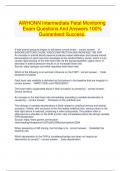 AWHONN Intermediate Fetal Monitoring Exam Questions And Answers 100% Guaranteed Success.