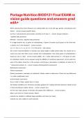 Portage Nutrition BIOD121 Final EXAM revision guide questions and answers gradedA+