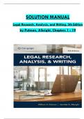 Solution Manual for Legal Research, Analysis, and Writing 5th Edition by Putman & Albright All 19 Chapters Covered ,Latest Edition ISBN: ISBN: 9780357619445