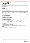 Actual 2024 AQA A-LEVEL DANCE 7237/W Component 2 Critical engagement Merged Question Paper + Mark Scheme