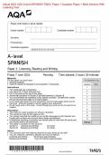 Actual 2024 AQA A-level SPANISH 7692/1 Paper 1 Listening, Reading and Writing Merged Question Paper + Mark Scheme (With Listening Test Transcript)