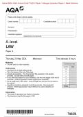 Actual 2024 AQA A-level LAW 7162/1 Paper 1 Merged Question Paper + Mark Scheme