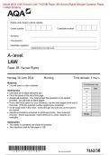 Actual 2024 AQA A-level LAW 7162/3B Paper 3B Human Rights Merged Question Paper + Mark Scheme