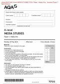 Actual 2024 AQA A-level MEDIA STUDIES 7572/1 Paper 1 Media One Merged Question Paper + Mark Scheme