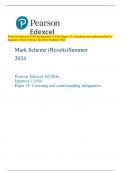 Pearson Edexcel GCSE In Japanese (1JA0) Paper 1F: Listening and understanding in  Japanese Mark Scheme (Results) Summer 2024