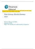 Pearson Edexcel GCSE In Japanese (1JA0) Paper 3H: Reading and understanding  in Japanese Mark Scheme (Results) Summer 2024