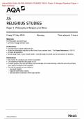 Actual 2024 AQA AS RELIGIOUS STUDIES 7061/1 Paper 1 Philosophy of Religion and Ethics Merged Question Paper + Mark Scheme