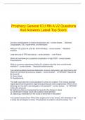 Prophecy General ICU RN A V2 Questions And Answers Latest Top Score.