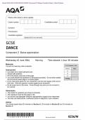 Actual 2024 AQA GCSE DANCE 8236/W Component 2 Dance appreciation Merged Question Paper + Mark Scheme