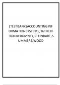 Solution Manual - Accounting Information Systems 16th Edition by Romney; Steinbart; ISBN: 9780138099497, All 24 Chapters Covered, Verified Latest Edition