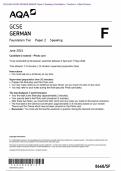 Actual 2024 AQA GCSE GERMAN 8668/SF Paper 2 Speaking Foundation Merged Candidate’s material + Teacher’s Booklet + Mark Scheme (including Guidance for Photo cards)