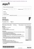 Actual 2024 AQA GCSE PHYSICS 8463/1F Paper 1 Foundation Tier Merged Question Paper + Mark Scheme + Insert