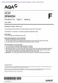 Actual 2024 AQA GCSE SPANISH 8698/SF Paper 2 Speaking Foundation Merged Candidate’s material – Photo card & Roleplay + Teacher’s Booklet + Mark Scheme (including Guidance for Role-plays)