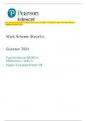 Pearson Edexcel GCSE In Mathematics (1MA1) Higher (Calculator) Paper 2H Mark Scheme  (Results) Summer 2024