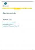 Pearson Edexcel GCSE In Mathematics (1MA1) Foundation (Calculator) Paper 3F Mark Scheme  (SPP) Summer 2024