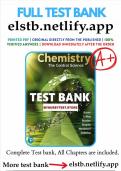 TEST BANK for Chemistry, The Central Science 15th Edition Theodore Brown; Eugene LeMay; Bruce Bursten. (Complete Chapters 1-24) ultimate guide 100% verified A+.