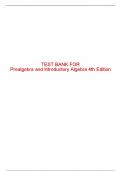 Test Bank for Prealgebra and Introductory Algebra 4th Edition