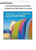 Solution Manual for Financial And Managerial Accounting 5th Edition by (Weygandt/ Kimmel/ Mitchel), All 25 Chapters Covered, Verified Latest Edition, ISBN: 9781394248964