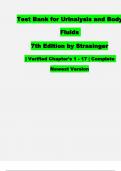 TEST BANK For Urinalysis and Body Fluids, 7th Edition by Strasinger, All Chapters 1 - 17, Complete Newest Version (100% Verified)