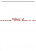 Test Bank For Introduction to the ControlLogix Programmable Automation Controller with Labs - 2nd - 2014 All Chapters - 9781111539290