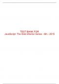 Test Bank For JavaScript: The Web Warrior Series - 6th - 2015 All Chapters - 9781305078444