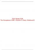 Test Bank For The Exceptional Child: Inclusion in Early Childhood Education - 8th - 2015 All Chapters - 9781285432373