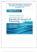 TEST BANK FOR BRUNNER & SUDDARTH’S TEXTBOOK OF MEDICAL-SURGICAL NURSING 15TH Edition 2024|25 | Complete guide |graded A+