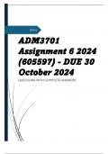 ADM3701 Assignment 6 2024 (605597) - DUE 30 October 2024