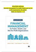 Solution manual for  financial management for public health and not for profit organizations 7th edition by finkler all chapters 1 to 15 complete