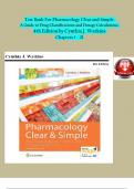 TEST BANK PHARMACOLOGY CLEAR AND SIMPLE - A Guide to Drug Classifications and Dosage Calculations By Cynthia Watkins ISBN- 9780803666528 | Complete Guide 2022/23