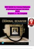  Test Bank For Criminal Behavior A Psychological Approach 12th Edition