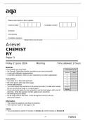 aqa A-level CHEMISTRY paper 3(7405/3) June 2024 CORRECT Question Paper 