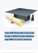 Nurs 620 Maryville University Exam 1 2024 Practice Quizzes and 100% Correct Answers