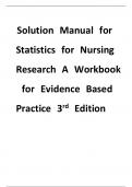 Solution Manual for Statistics for Nursing Research AWorkbook for Evidence-Based Practice, 3rd Edition,Susan Grove, Daisha Cipher