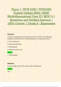 Exam 1, Exam 2 & Final Exam: NUR 2392 / NUR2392 (Latest 2024 / 2025 UPDATES STUDY BUNDLE) Multidimensional Care II / MDC 2 Exam | Questions and Verified Answers | 100% Correct | Grade A - Rasmussen