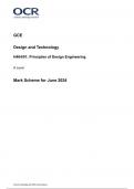 OCR GCE  Design and Technology H404/01 Principles of Design Engineering A Level Mark Scheme for June 2024