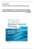 Test Bank - Brunner & Suddarth's Textbook of Medical-Surgical Nursing 15th Edition by Janice L Hinkle, Kerry H. Cheever & Kristen Overbaugh - Complete, Elaborated and Latest Test bank. ALL Chapters (1-68) Included and Updated for 2023