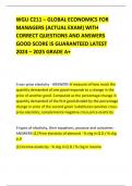 WGU C211 – GLOBAL ECONOMICS FOR MANAGERS (ACTUAL EXAM) WITH CORRECT QUESTIONS AND ANSWERS GOOD SCORE IS GUARANTEED LATEST 2024 – 2025 GRADE A+ 