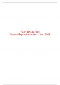 Test Bank For Current Psychotherapies - 11th - 2019 All Chapters - 9781305865754