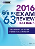 Wiley Series 63 Exam Review 2016 + Test Bank: The Uniform Securities Examination (Wiley FINRA) 4th Edition