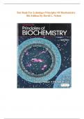 Test Bank for Lehninger Principles of Biochemistry 8th Edition by David L. Nelson| All Chapters Included | 100% verified Answers | Guaranteed Distinction