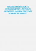 PSYC 388 INTRODUCTION TO  COUNSELLING UNIT 1-4 DETAILED  ANSWERS TO LEARNING OBJECTIVES  ATHABASCA UNIVERSITY