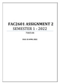 FAC2601 ASSIGNMENT 2  SEMESTER 1 - 2022