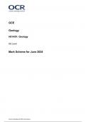 OCR GCE  Geology H014/01  Geology AS Level Mark Scheme for June 2024